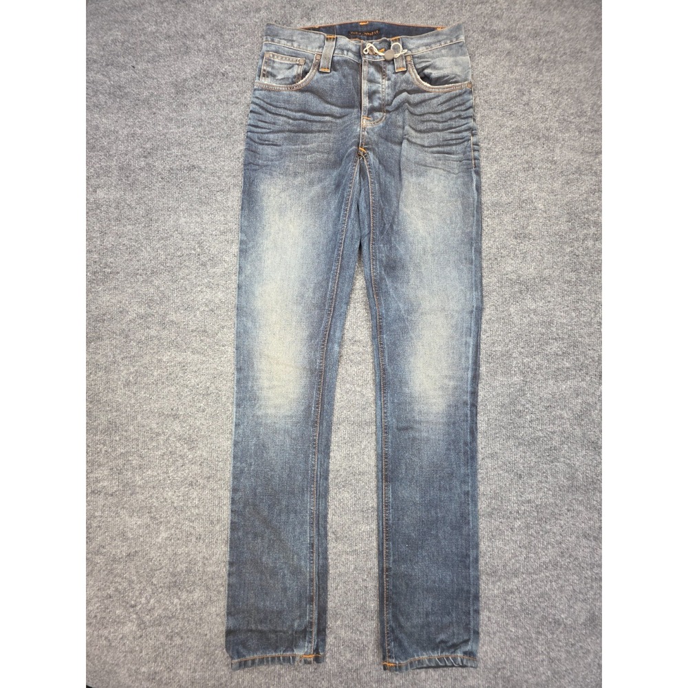 Nudie Jeans GRIM TIM Men's 28 x 34 "Used Black Coated" 100% Cotton